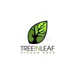 Logo Treeinleaf a Unique Logo with a Tree on a Leaf at Night with a Hellowen Atmosphere Stock Vector - Illustration of unusual... 