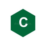 Logo C with a Green Hexagon Background Stock Illustration - Illustration of flat, blue: 220725495