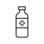 Bottle in a Flat Design in White Color Stock Vector - Illustration of outline, beverage: 258681836