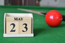 May 23, Number Cube on Snooker Table, Sport Background. Stock Photo - Image of ball, green: 204933566