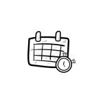 Calendar Doodle Icon Vector Hand Drawing Stock Vector - Illustration of organizer, modern: 148538676