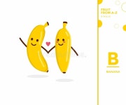 프룻비(fruit.B) | Fruit from a-Z ,B Edition, - Banana Illustration Vector Stock Vector - Illustration of funny, dessert: 190409052