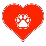 Illustration of Love for Animals. Dog Paw on the Background of the Heart Stock Vector - Illustration of sign, symbol: 195258078