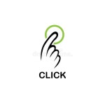 Click Button Design Logo Vector. Stock Vector - Illustration of interface, finger: 231192216