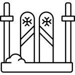 Skiing Vector Icon in Line Style Stock Vector - Illustration of professional, icon: 345068714