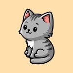Fun Cartoon Character of Sitting Cat Isolated Colored Drawing Line Art Style Design Stock Vector - Illustration of isolated... 