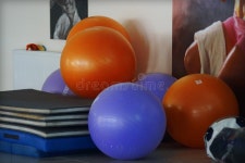 Multi-colored Fitballs in the Gym for Aerobics Stock Image - Image of multicolored, orange: 89010823