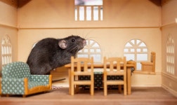 One Little Rat in a Toy House Stock Image - Image of black, funny: 159767305