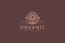 Organic Logo Nature Fresh Product with Leaf and Sun Stock Vector - Illustration of design, number: 353662309