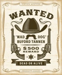 Vintage Western Wanted Label Graphics Stock Vector - Illustration of america, revolver: 134346939