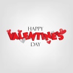 Happy Valentine`s Day Greeting. Red 3D Font Vector Design Isolated On White Background. Poster, Card, Banner, Decoration Design.... 