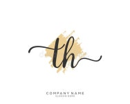 TH Initial Handwriting Logo Concept Stock Illustration - Illustration of couple, letter: 151036830