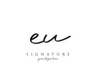 EU Beauty Vector Initial Logo, Handwriting Logo Of Initial Signature Stock Vector - Illustration of gold, beauty: 161094758