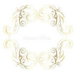 Vector Hand-painted Vintage Baroque Ornament. Stock Vector - Illustration of border, corner: 166197405