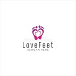 Feet Love Logo . Podiatry Logo Isolated on White Background . Foot Care Logo Icon Design . Foot Print Logo . Stock Illustration... 