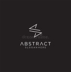 Monogram Letter S Logo with Thin Black Monogram Outline Contour. Modern Trendy Letter S Design Vector Illustration Stock... 
