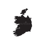 Ireland Map Vector, Isolated On White Background. Black Template, Flat Earth. Simplified, Generalized With Round Corners. Stock... 