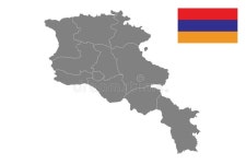 Armenia map with flag. stock vector. Illustration of cartographic - 177037473