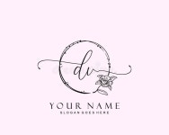 Initial DV Signature Logo Template Vector Stock Vector - Illustration of font, monogram: 180430155