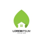 House with Leaf Symbol Logo Design Stock Vector - Illustration of construction, fresh: 195315662