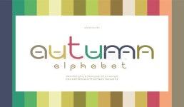 Autumn Alphabet Fonts. Fashion Color Trend Stock Vector - Illustration of graphic, font: 195755865