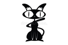 Naughty Black Cat Vector Illustration Stock Vector - Illustration of face, graphic: 209840309