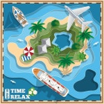 Tropical island. stock vector. Illustration of plan - 216260874