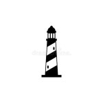 Lighthouse Sea Simple Isolated Black Vector Icon. Stock Vector - Illustration of marine, black: 232024772
