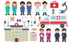 Doctor and Nurse Clipart, Medical Illustration Stock Vector - Illustration of person, character: 243104929