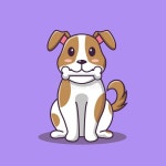 Cute Dog Cartoon Eating Bone, Vector Cartoon Illustration, Cartoon Clipart Stock Vector - Illustration of friend, hound: 245472458