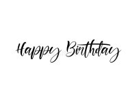 Happy Birthday Lettering Black Text Handwriting Calligraphy Isolated on White Background. Greeting Card Vector Illustration....