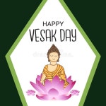 Vesak Day is a Holy Day for Buddhists. Happy Buddha Day Stock Illustration - Illustration of design, celebration: 249584877