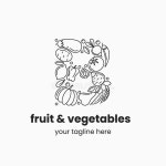 프룻비(fruit.B) | Letter B Made of Fruit and Vegetables. Organic Food Logo Concept Stock Vector - Illustration of outline, logo: 250725754