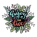 Enjoy the Live Text Lettering. Stock Illustration - Illustration of drawn, black: 253968663