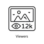 Viewers Vector Outline Icon Design Illustration. Online Streaming Symbol on White Background EPS 10 File Stock Vector... 