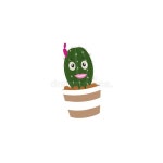Cartoon Cactus Plant in a Pot Character Mascot in Black Sunglasses Stock Vector - Illustration of cool, cartoon: 298475655