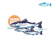 Great Salmon Fish Swimming Logo, Stock Vector - Illustration of fishing, brand: 308744219