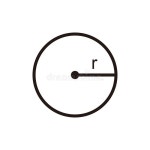 Circle with Radius and Center of Circle. Mathematics Problem Illustration Design Element Stock Vector - Illustration of black... 