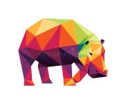 Hippo Animal in Colorful Polygonal Vector. Hippopotamus Abstract Triangle Illustration Vector Stock Vector - Illustration of... 