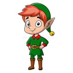 Cute Christmas Elf Boy Cartoon Stock Vector - Illustration of mascot, season: 339755713