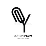 Letter Y Paper Clip Logo Design Vector Icon Graphic Emblem Symbol Illustration Stock Vector - Illustration of clamp, vector... 