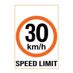 Slow Down Speed Limit 30 Km-h Warning Signage Vector Illustration Stock Vector - Illustration of presentation, restriction: 357812466