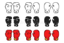 Boxing Glove Icon Made in Outline, Silhouette and Cartoon Style Stock Illustration - Illustration of equipment, gripping: 373982982