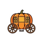Pumpkin Carriage: Halloween Clipart Stock Vector - Illustration of wooden, whimsical: 405212996