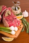 Raw meat, fresh pork stock photo. Image of barbecue, garlic - 35266266
