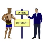 Advertising Banner about Different Offers. a Man in a Suit and an Athlete. the Idea of a Large Selection of Diverse Lifestyles....