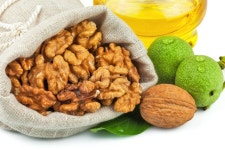 Sack of Purified Walnut and Glass Bottle of Oil Stock Image - Image of diet, cooking: 27095195