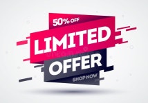 Vector Illustration Limited Offer Label. Modern Web Banner with Glitch Effect. Stock Vector - Illustration of promotion, icon... 