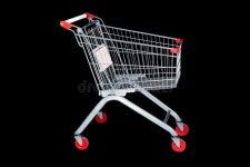 Shopping Cart in Marketing Shop Isolated on Black Background Stock Image - Image of empty, consumer: 69161651