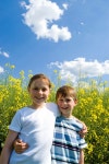 Two Children in Summer stock image. Image of sunny, summer - 5225623